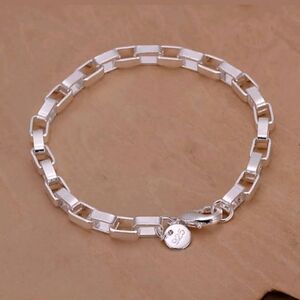 Sterling Silver Square Open Link Modern Bracelet